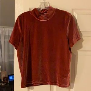 Madewell velvet mock neck top